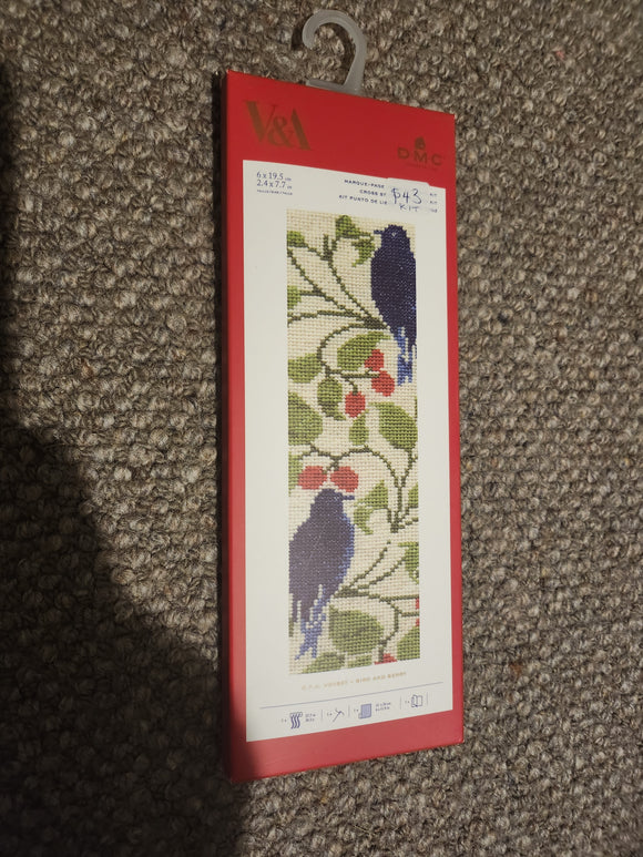 Bird and berry cross stitch