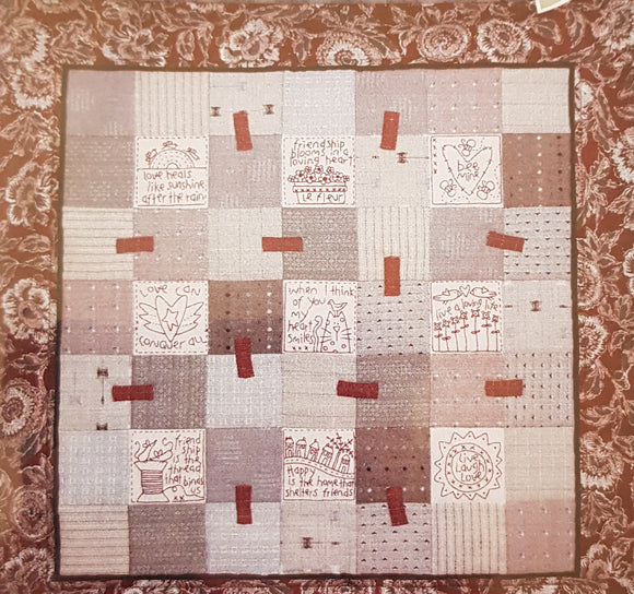 Redwork Friendship Quilt