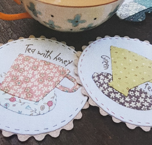 Tea time table runner and mug rugs